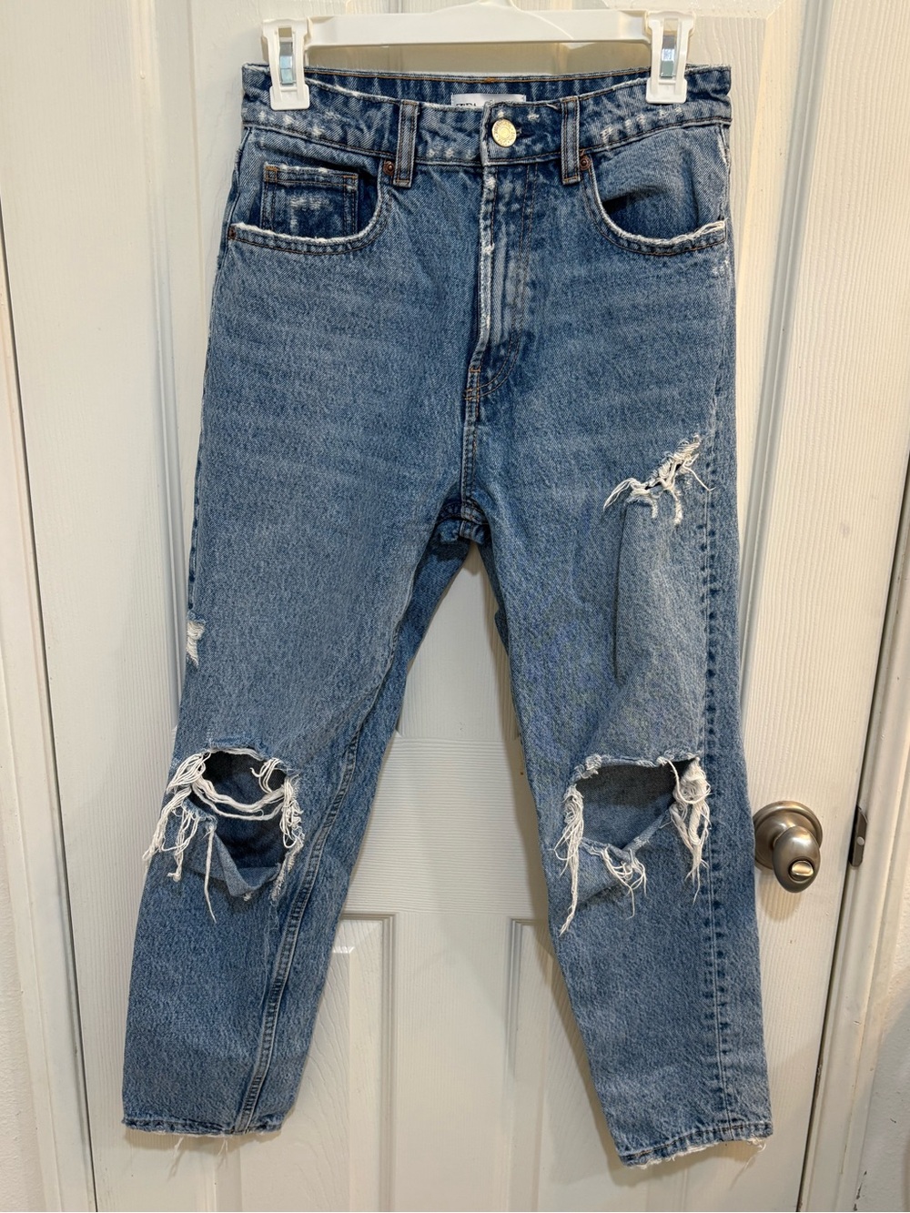 Zara Distressed Blue Relaxed Men's Jeans